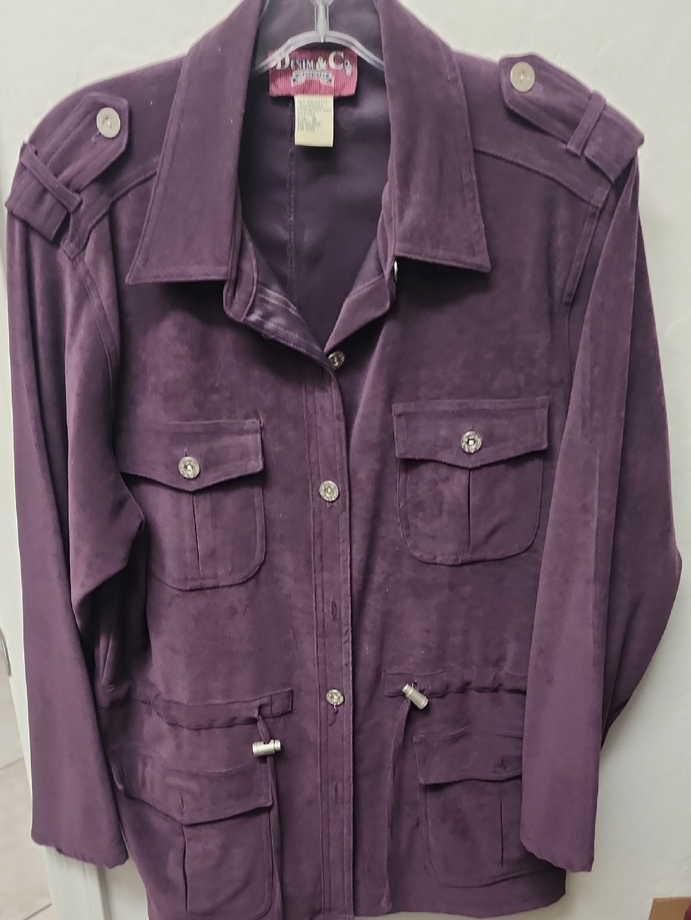 Dana Buchman Deep Purple Utility Jacket with Epaulets